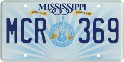 MS license plate MCR369