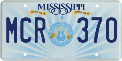 MS license plate MCR370