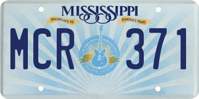 MS license plate MCR371