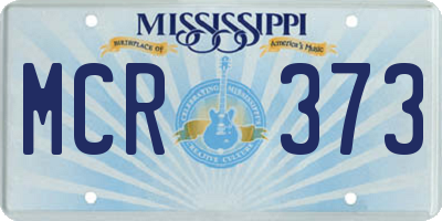 MS license plate MCR373
