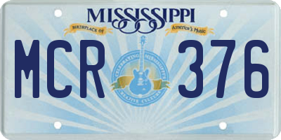 MS license plate MCR376