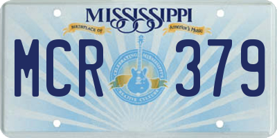 MS license plate MCR379