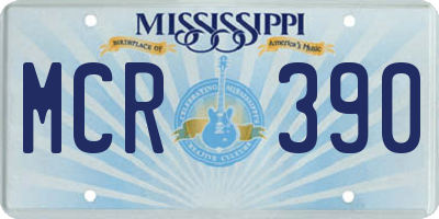 MS license plate MCR390