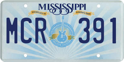 MS license plate MCR391