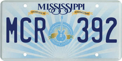 MS license plate MCR392