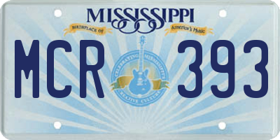 MS license plate MCR393