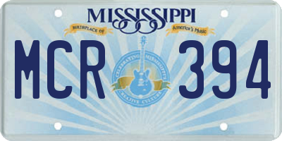 MS license plate MCR394