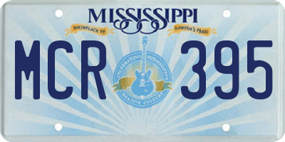 MS license plate MCR395