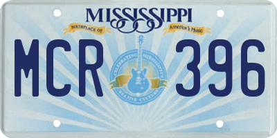 MS license plate MCR396