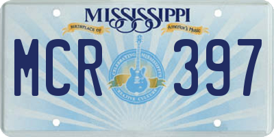 MS license plate MCR397