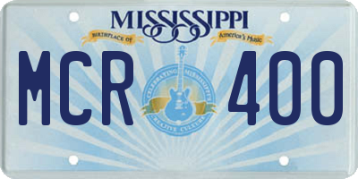 MS license plate MCR400