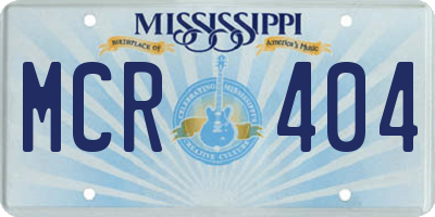 MS license plate MCR404