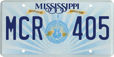 MS license plate MCR405