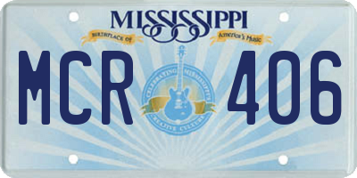 MS license plate MCR406