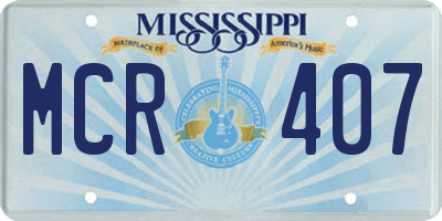 MS license plate MCR407