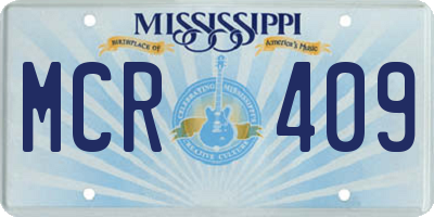 MS license plate MCR409