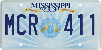 MS license plate MCR411
