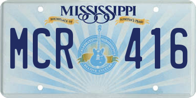 MS license plate MCR416