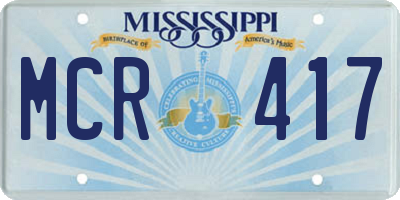 MS license plate MCR417