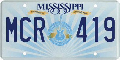MS license plate MCR419
