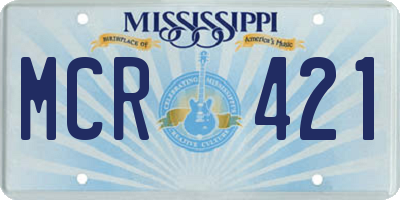 MS license plate MCR421