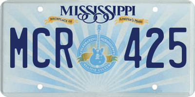 MS license plate MCR425