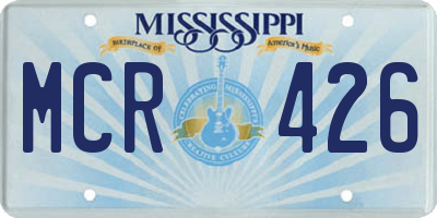 MS license plate MCR426