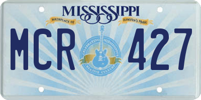 MS license plate MCR427