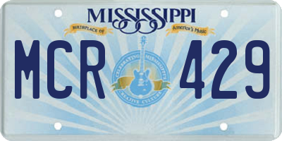 MS license plate MCR429