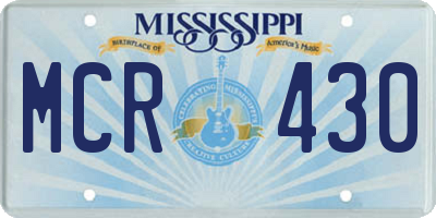 MS license plate MCR430