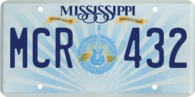 MS license plate MCR432