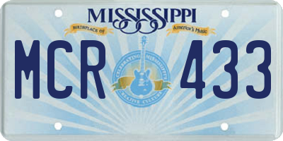 MS license plate MCR433