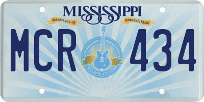MS license plate MCR434