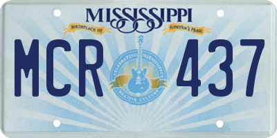 MS license plate MCR437