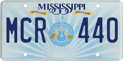 MS license plate MCR440