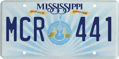 MS license plate MCR441