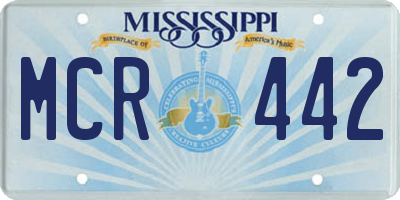 MS license plate MCR442