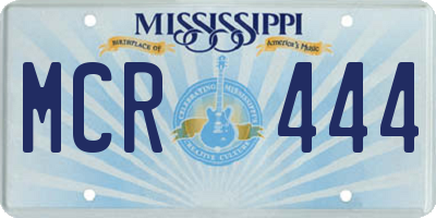 MS license plate MCR444