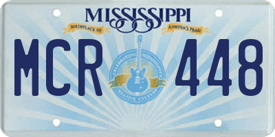 MS license plate MCR448