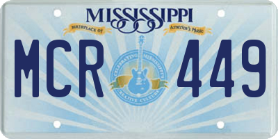 MS license plate MCR449