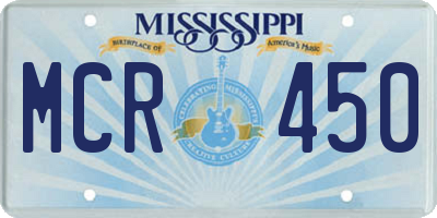 MS license plate MCR450