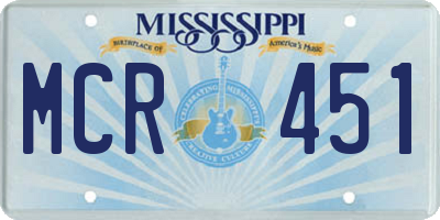 MS license plate MCR451
