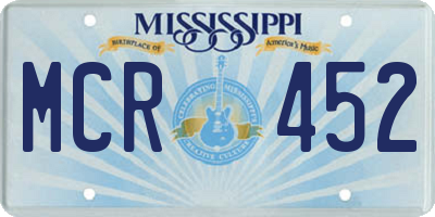 MS license plate MCR452