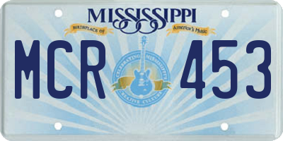 MS license plate MCR453