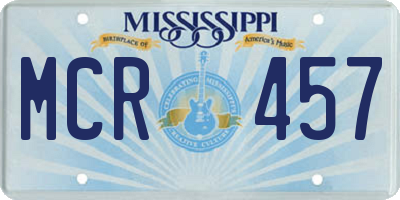 MS license plate MCR457