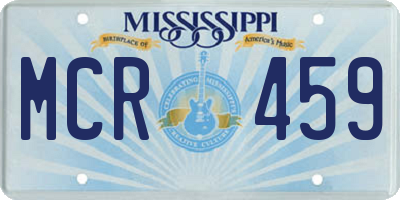 MS license plate MCR459