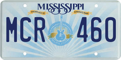 MS license plate MCR460