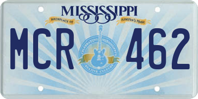 MS license plate MCR462