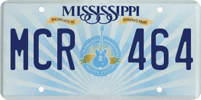 MS license plate MCR464