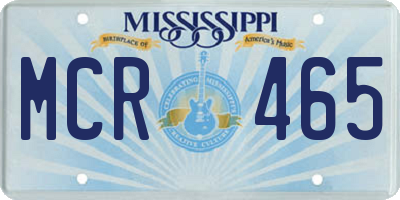 MS license plate MCR465